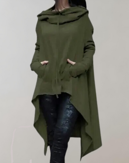 Sweat à Capuche avec Ourlet Asymétrique pour Femme | Idéal pour la Saison Fraîche