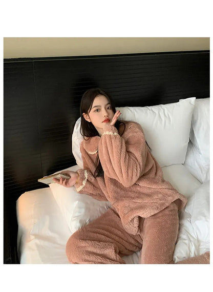 Ensemble Pyjama Deux Pièces À Manches Longues pour Femmes | Idéal pour L’Hiver Et Les Soirées À La Maison