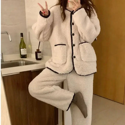 Ensemble Pyjama Deux Pièces À Manches Longues pour Femmes | Idéal pour L’Hiver Et Les Soirées À La Maison