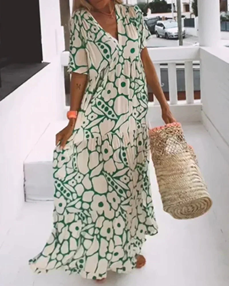 Robe Fluide À Manches Courtes Pour Femme | Idéale Pour Les Journées Chaudes Et Les Sorties Décontractées