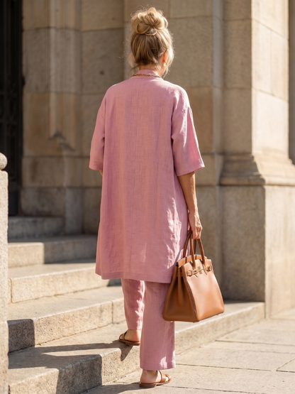 Ensemble trois pièces avec gilet ouvert pour femmes