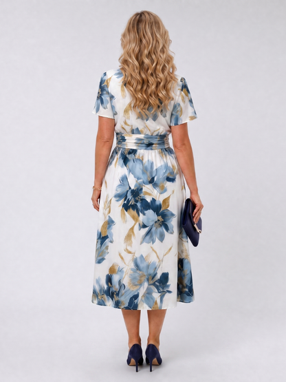 Robe portefeuille à imprimé floral pour femmes