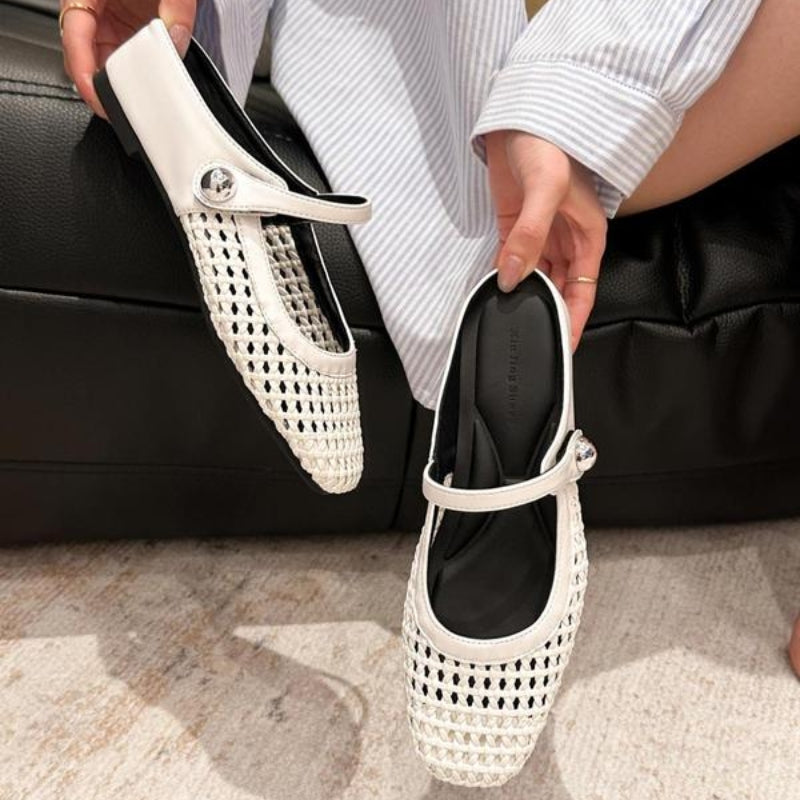 Mules Plates Tressées Avec Bride Réglable Pour Femmes | Idéales Au Quotidien