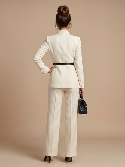 Ensemble tailleur à col montant pour femmes