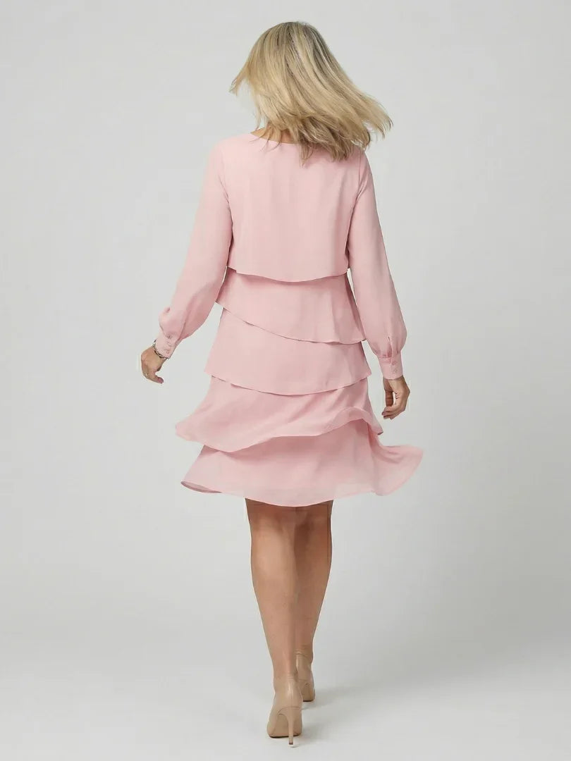Robe midi à volants superposés pour femmes