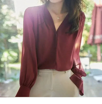 Blouse à Manches Longues avec Détails Ondulés pour Femme | Idéale pour l’Été