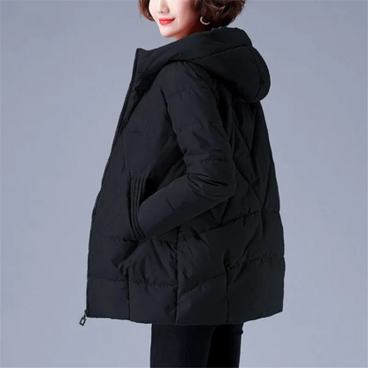 Veste Matelassée À Col Rond avec Motif Côtelé pour Femme | Idéale pour La Saison Automne-Hiver