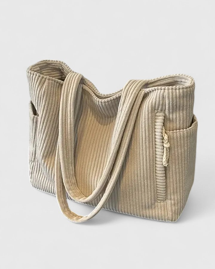 Sac À Épaule Côtelé Avec Bandoulière Large Pour Femmes | Idéal Pour Un Usage Quotidien