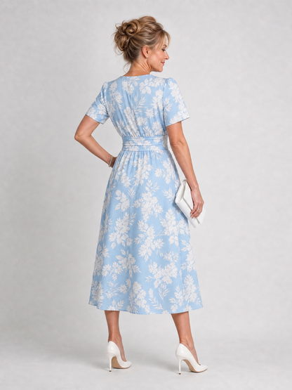 : Robe midi imprimée florale pour femmes