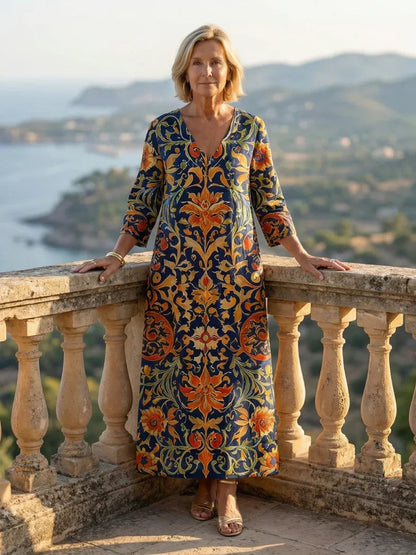 Robe longue imprimée pour femmes