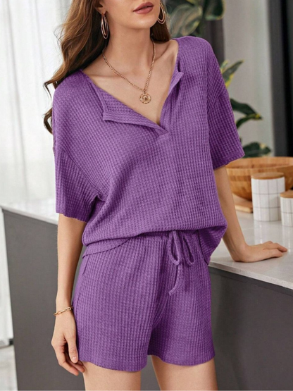 Ensemble Haut Manches Courtes Et Short Large Pour Femme | Idéal Pour Usage Quotidien Et Décontracté