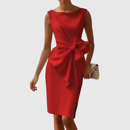 Robe Midi Ajustée avec Détail Nœud à la Taille pour Femme | Idéale pour les Occasions et la Saison Estivale