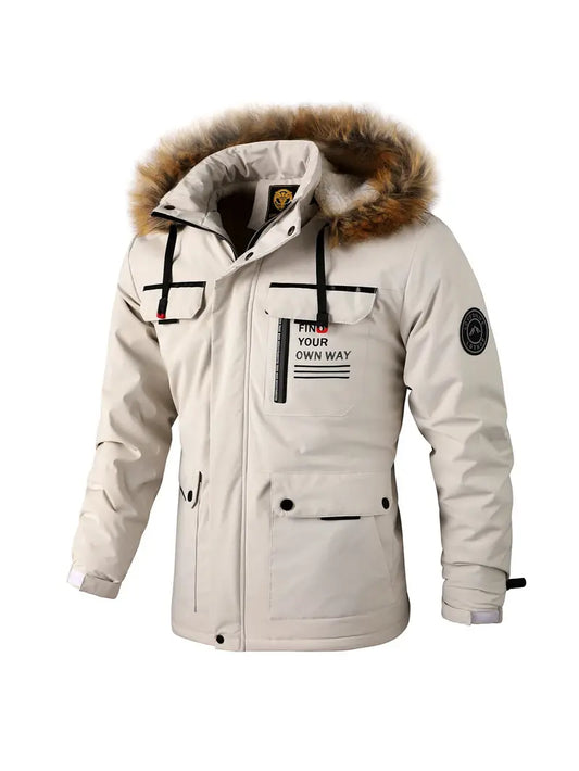 Parka Longue avec Capuche Amovible et Poches Multiples pour Hommes | Idéale pour l’Hiver
