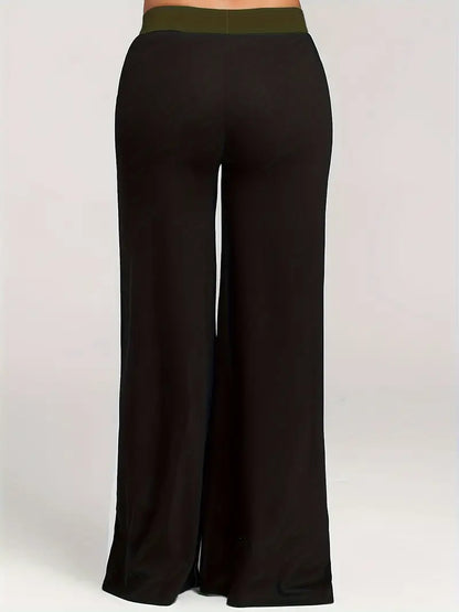 Pantalon Large Color Block Taille Haute pour Femme | Idéal pour le Printemps et l'Été