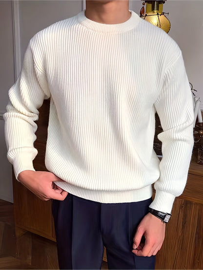 Pull En Maille À Motif Câblé Avec Coupe Ajustée Pour Homme | Idéal Pour L’Automne Et Le Quotidien