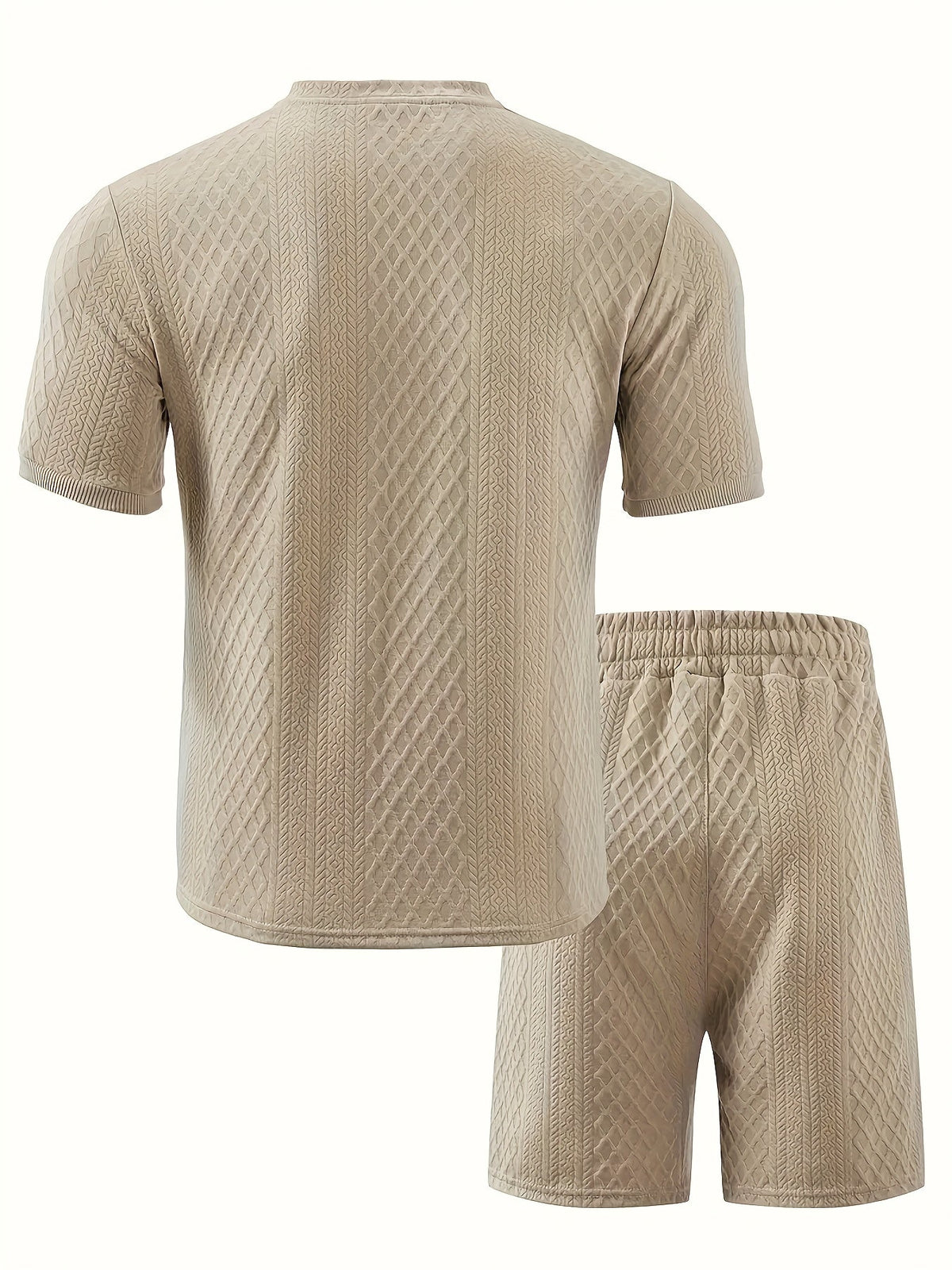Ensemble Deux Pièces Texturé avec Col Mao pour Homme | Idéal pour Sorties Décontractées
