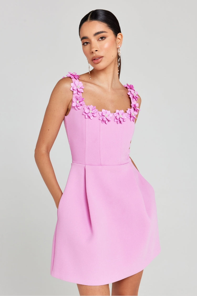 Robe Mini À Motifs Floraux Et Coupe Structurée Pour Femmes | Idéale Pour Les Soirées Et Événements