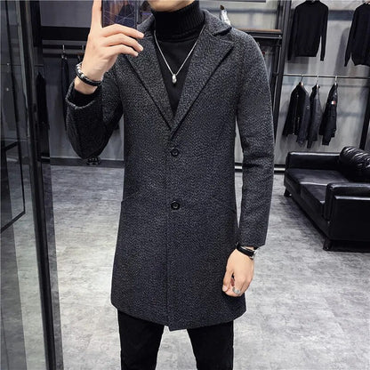 Manteau Long avec Fermeture Boutonnée pour Homme | Idéal pour L’Automne Et L’Hiver