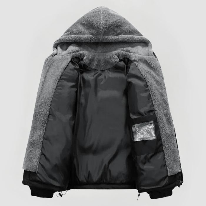 Veste à Capuche avec Fermeture Éclair et Poches pour Homme | Idéale pour l’Hiver
