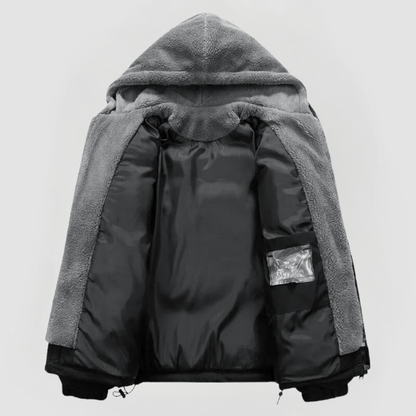 Veste à Capuche avec Fermeture Éclair et Poches pour Homme | Idéale pour l’Hiver
