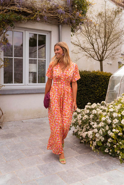 Robe Longue Femme | Imprimé Fleuri Coloré | Taille Marquée & Coupe Fluide Été