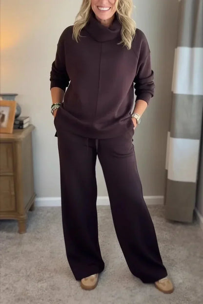 Ensemble Deux Pièces en Maille avec Top et Pantalon pour Femme | Idéal pour un Usage Quotidien