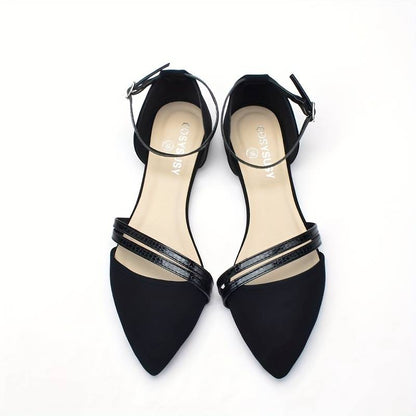 Chaussures Plates À Bout Pointu Et Bride À La Cheville Pour Femme | Idéales Pour UN Usage Quotidien