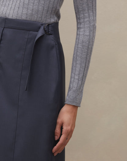 Jupe Midi Coupe Tailleur Avec Ceinture Réglable Pour Femme | Idéale Pour Le Bureau Et Le Quotidien