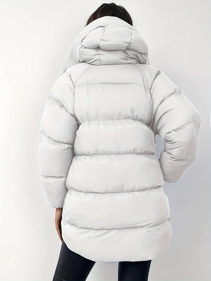 Doudoune Courte Matelassée avec Capuche et Col Montant pour Femme | Idéale par Temps Froid
