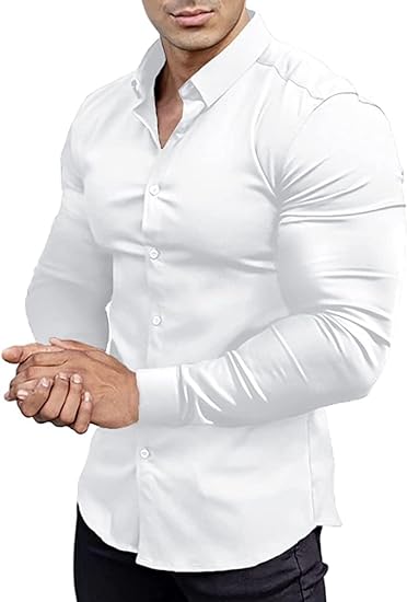 Chemise Slim-Fit Sans Repassage avec Tissu Extensible pour Homme | Idéale pour le Bureau ou les Sorties