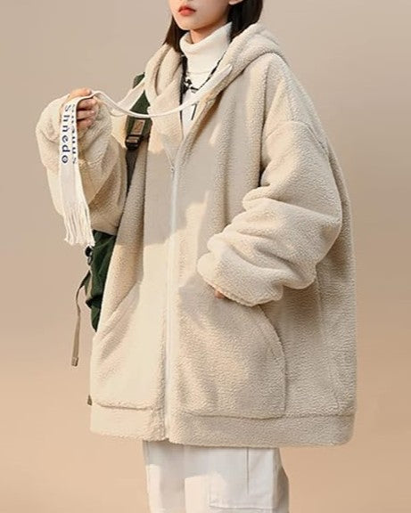 Veste Zippée Longue en Coupe Ample pour Femme | Idéale pour l’Hiver