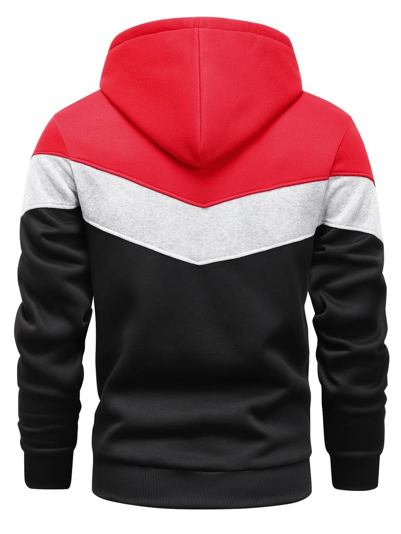 Sweat à capuche colorblock manches longues pour hommes