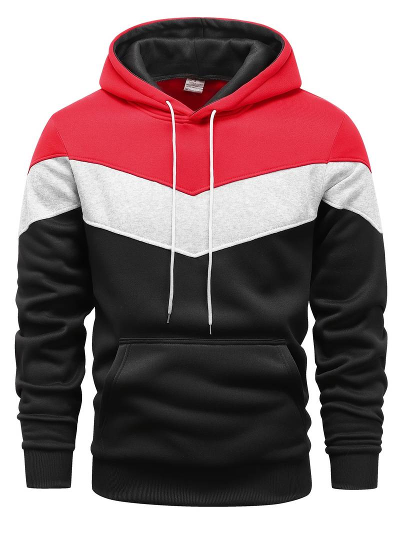 Sweat à capuche colorblock manches longues pour hommes