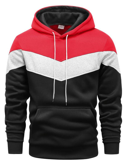 Sweat à capuche colorblock manches longues pour hommes