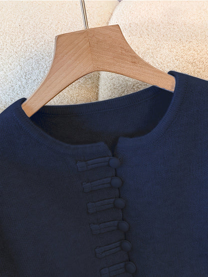 Ensemble Deux Pièces avec Cardigan à Manches Longues et Jupe Mi-Longue Taille Élastique pour Femme | Idéal pour Automne et Hiver
