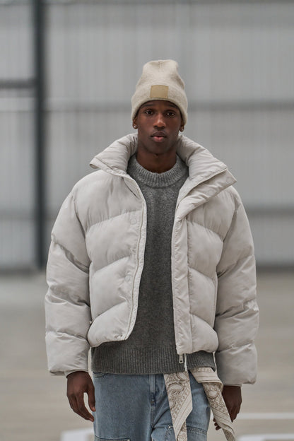 Puffer Matelassé à Capuche Amovible Avec Col Montant Pour Homme | Idéal Pour l’Hiver