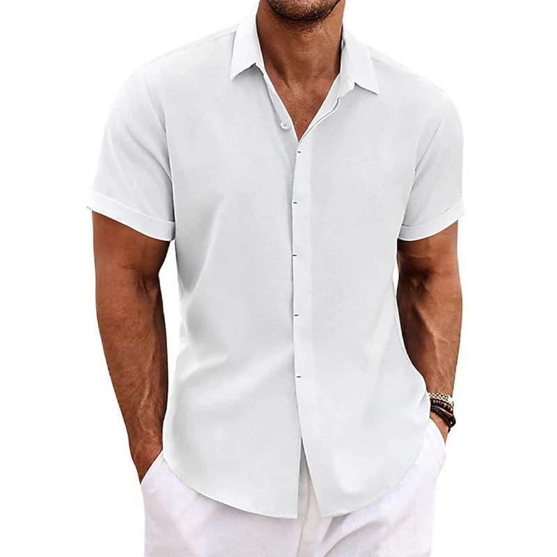 Chemise à Manches Courtes avec Col Revers pour Homme | Idéale pour l’Été