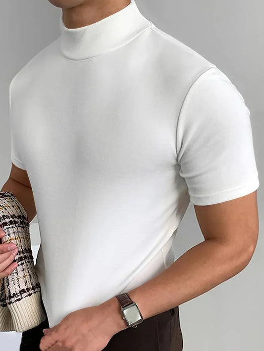 T-shirt Col Montant Avec Coupe Classique Pour Homme | Idéal Pour Les Tenues Décontractées Du Quotidien