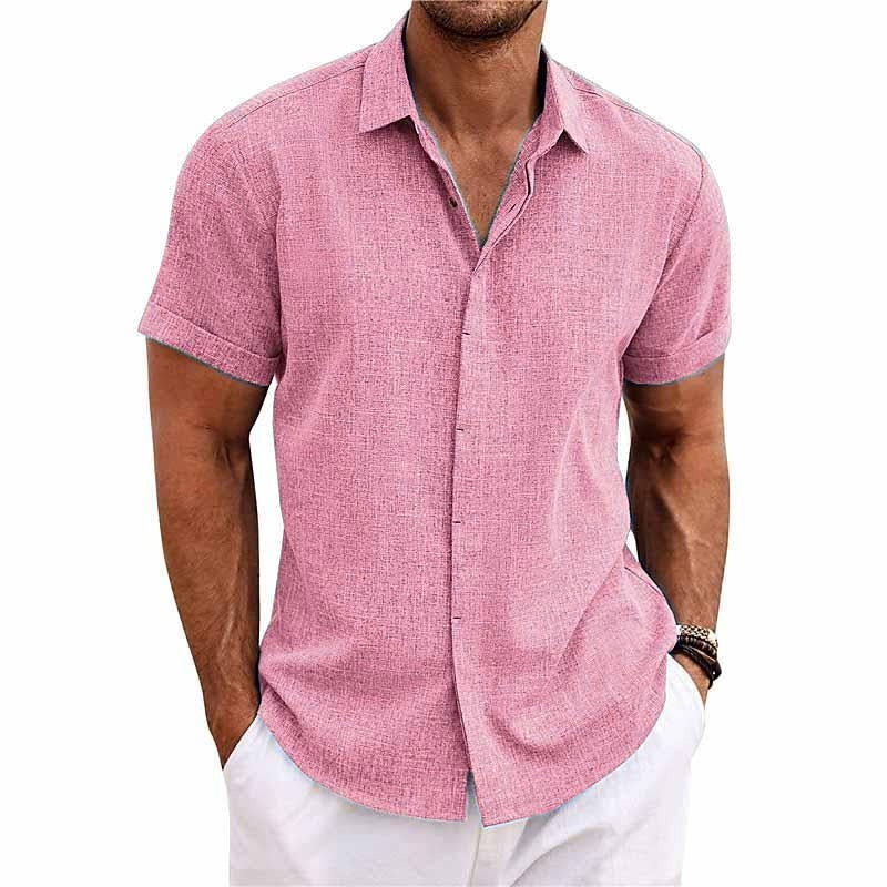 Chemise à Manches Courtes avec Col Revers pour Homme | Idéale pour l’Été