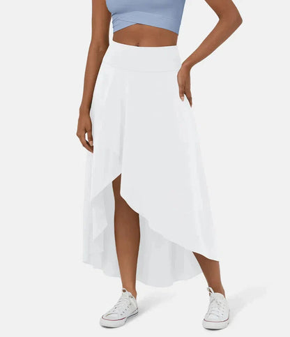 Jupe Midi À Taille Haute Avec Ourlet Froncé Pour Femme | Idéale Pour Usage Quotidien