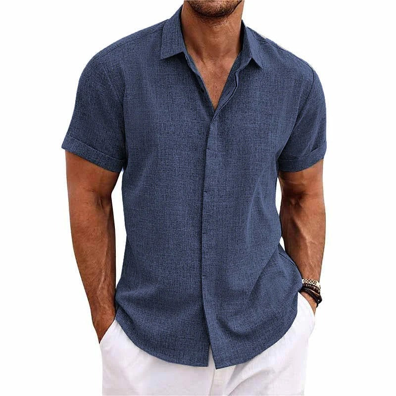 Chemise à Manches Courtes avec Col Revers pour Homme | Idéale pour l’Été