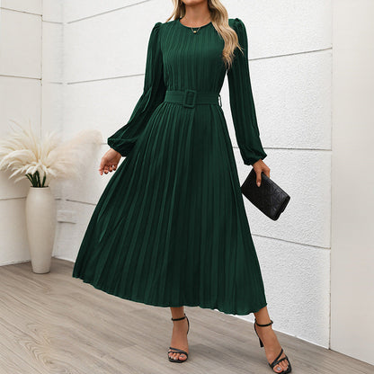 Robe Plissée À Taille Ceinturée Pour Femmes | Idéal Pour Cérémonies Et Occasions Spéciales