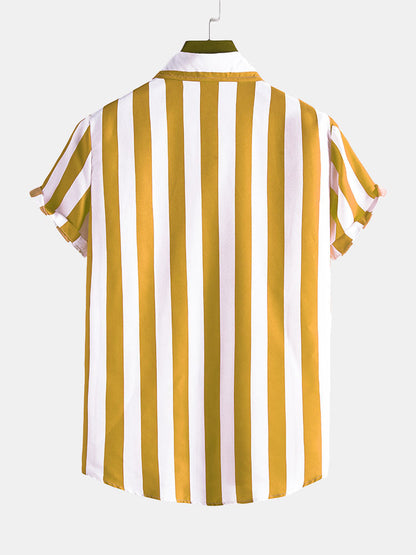 Chemise À Rayures Larges Avec Coupe Décontractée Pour Homme | Idéale Pour Le Bureau Ou Les Sorties