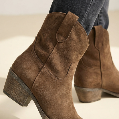 Bottines cowboy avec talon bloc pour femmes | Ideal pour l'automne et les occasions décontractées