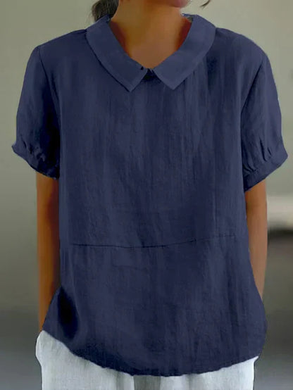 Blouse à Manches Courtes avec Col Structuré pour Femme | Idéale pour l'Été