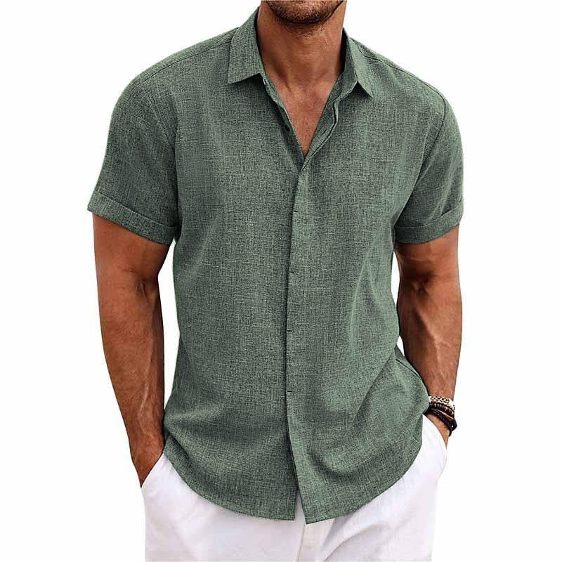 Chemise à Manches Courtes avec Col Revers pour Homme | Idéale pour l’Été
