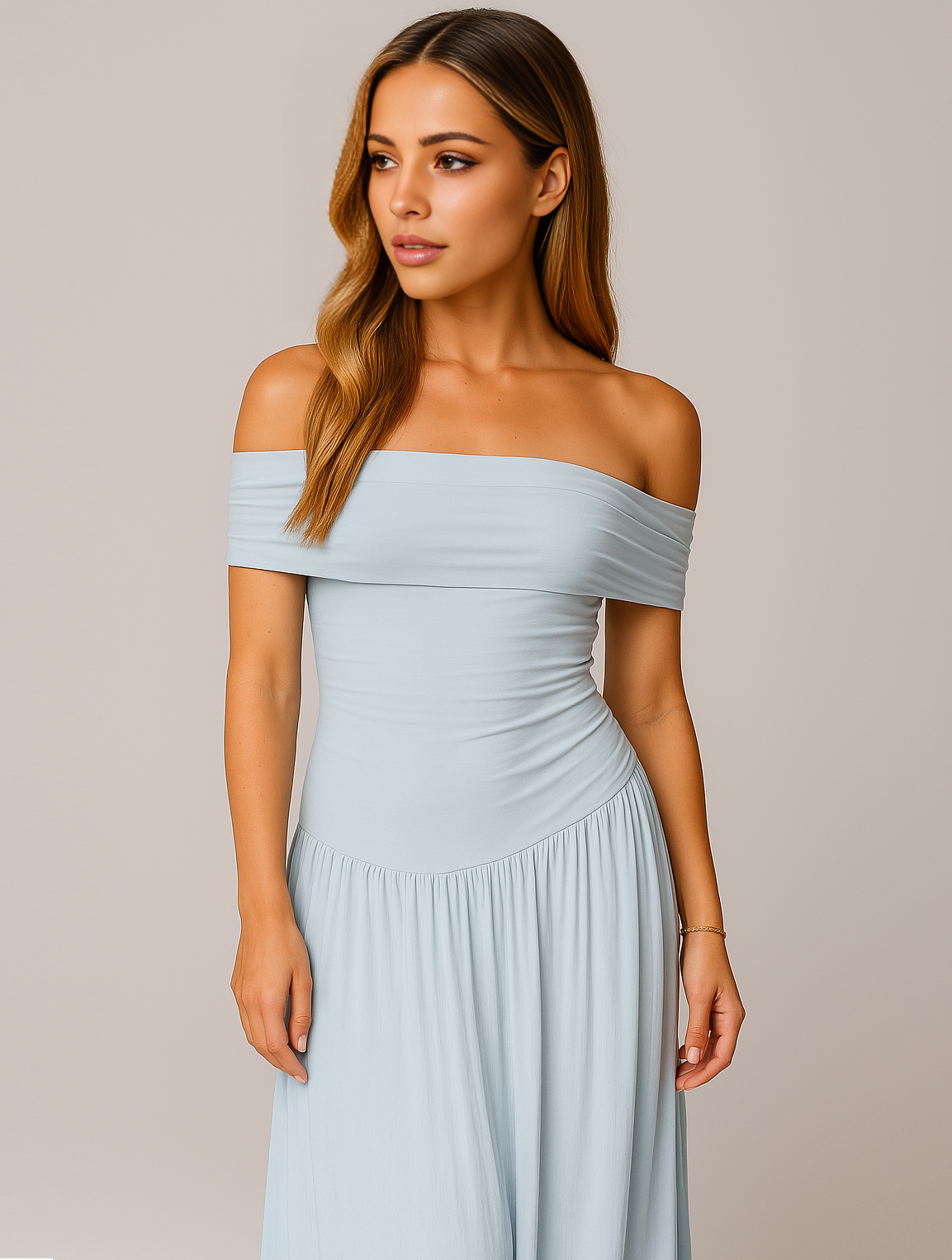 Robe Maxi Plissée Avec Coupe Fluide Pour Femme | Idéale Pour Mariages Et Événements