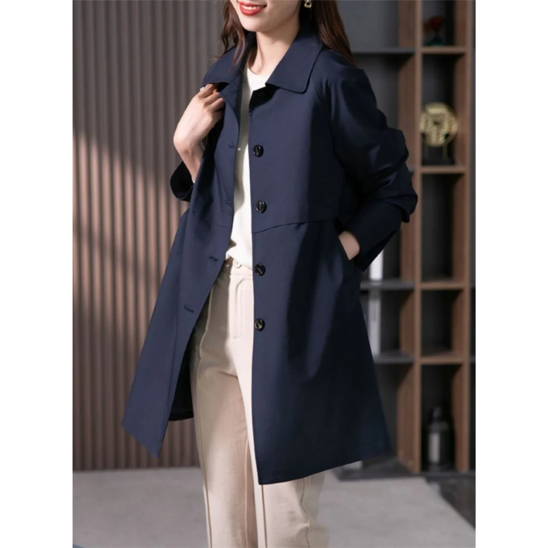 Trench Coat Mi-Long Avec Coupe Décontractée Pour Femmes | Idéal Pour Le Printemps Et L’Automne