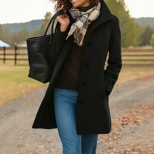 Manteau Long à Coupe Classique pour Femme | Idéal pour la Saison Froide et les Sorties Quotidiennes