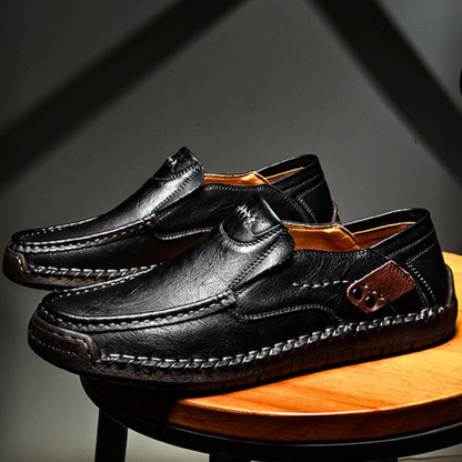 Mocassin sans lacets à coutures apparentes pour hommes | Idéal pour les sorties en journée